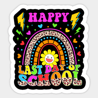 Happy Last Day Of School Leopard Teacher Students Graduation Sticker